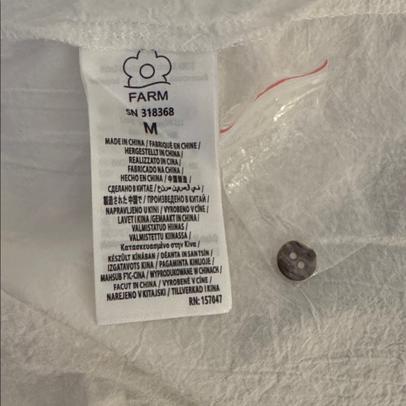 Farm Rio: Size M. White Richelieu Sleeveless Midi Dress (Ret:$400) - Picture 8 of 11